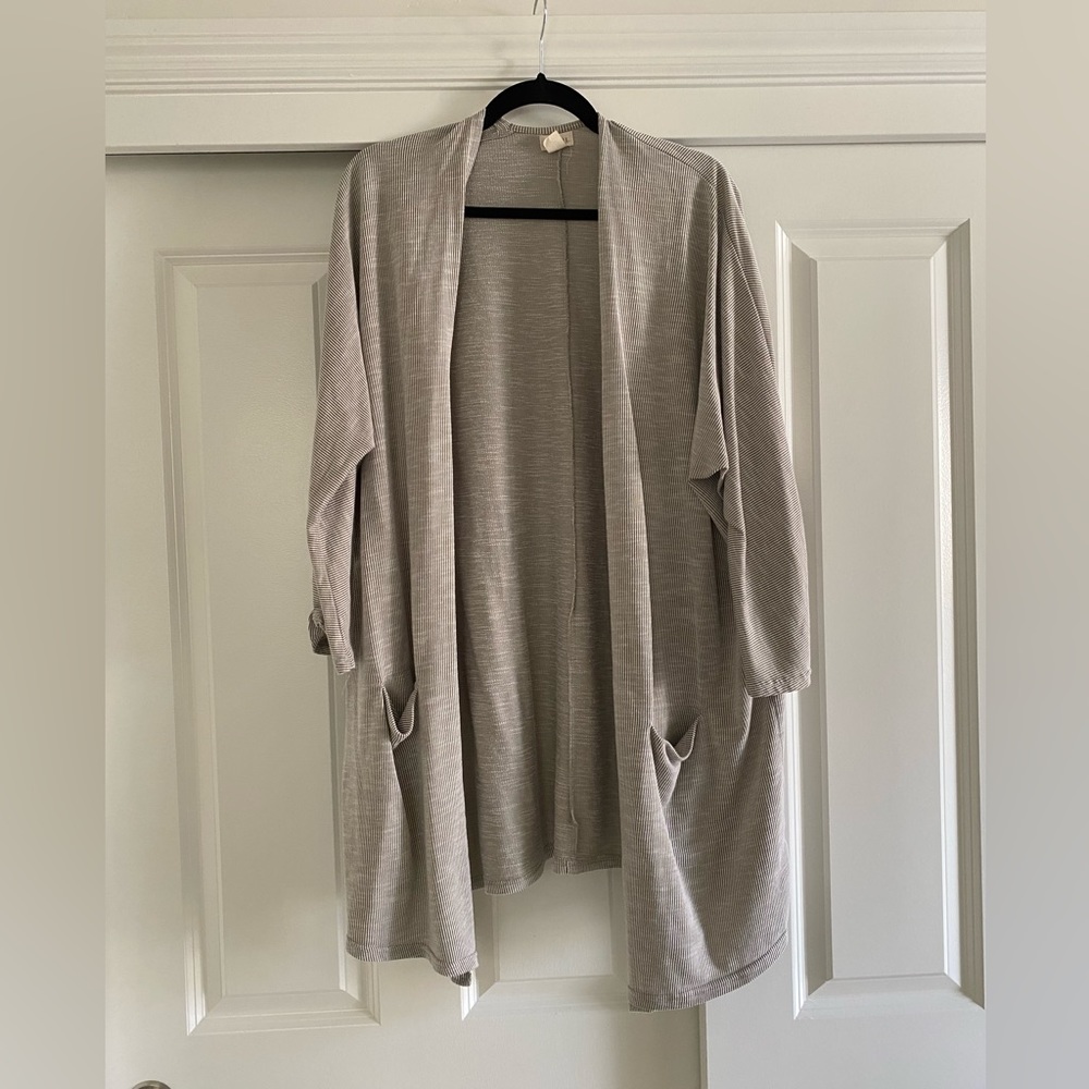 DONNI. | Stripe/Ribbed Cardigan | One Size Fits All (XL)